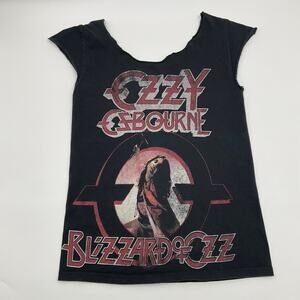 Ozzy Osbourne Blizzard Of Ozz Cut Off Sleeveless Graphic Shirt Small Gothcore